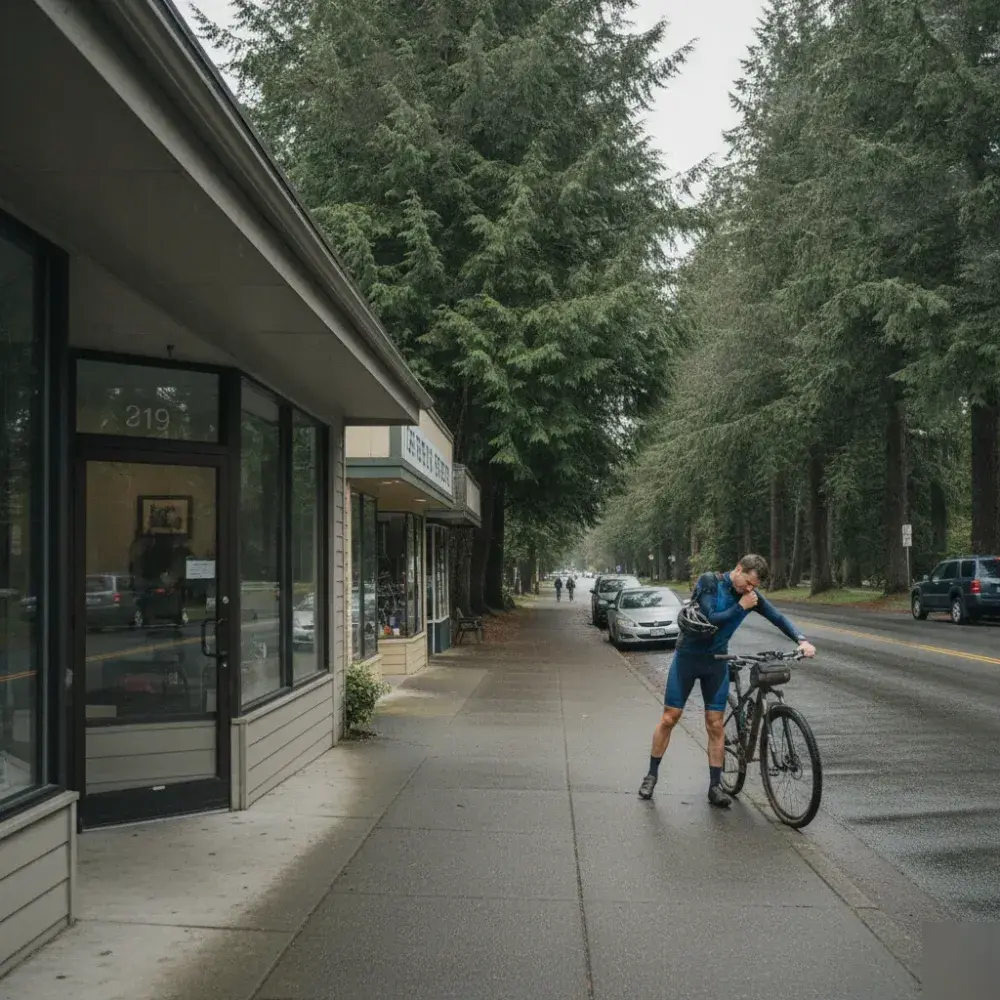 Street view in downtown Woodinville near the clinic
