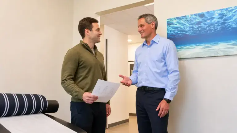 Patient leaving the Woodinville clinic with a plan